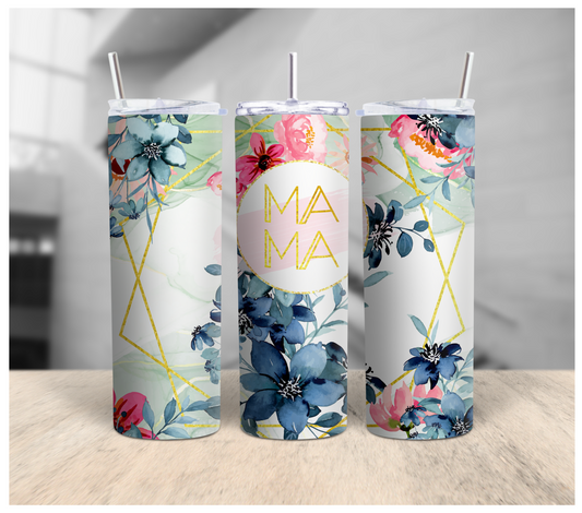 Mama Watercolor Flower Tumbler