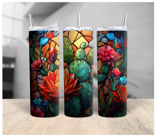 Cactus Stained Glass Tumbler