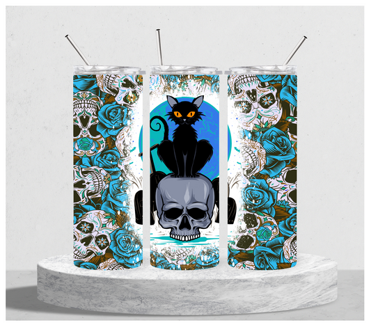 Cat & Skulls Tumbler