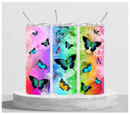 Rainbow Butterfly Tumbler