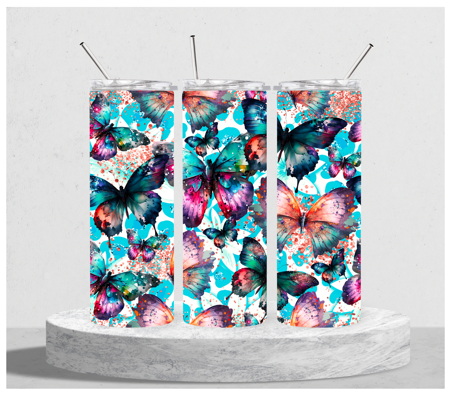 Glitter Butterfly Tumbler
