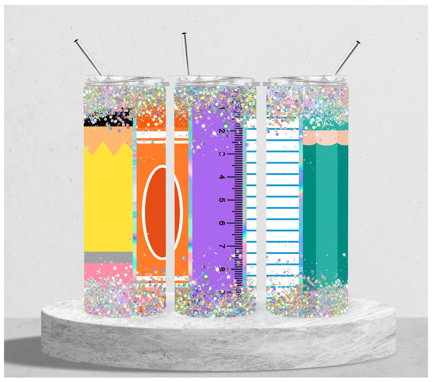 Pencil, Ruler, Paper Teacher Tumbler