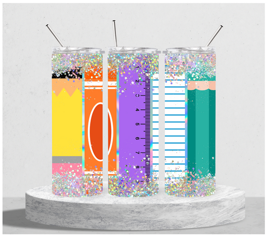 Pencil, Ruler, Paper Teacher Tumbler