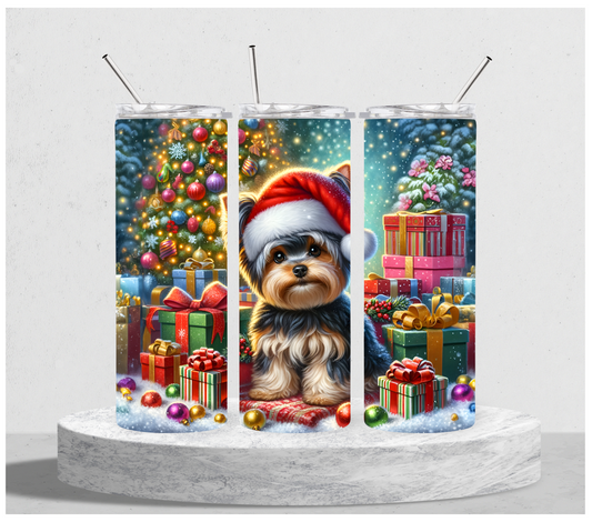 Yorkie Christmas Tumbler