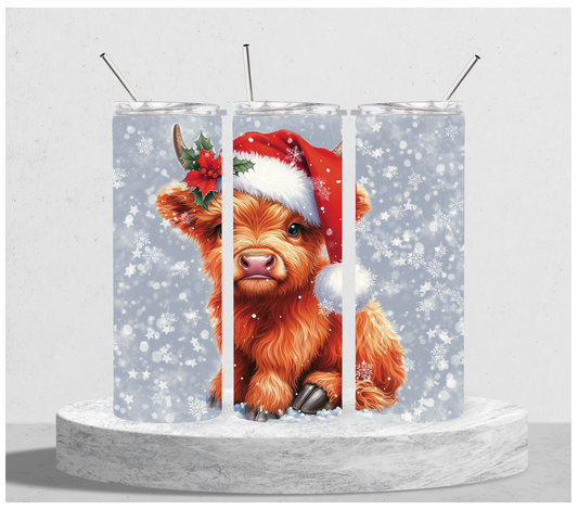 Christmas Highland Cow Tumbler