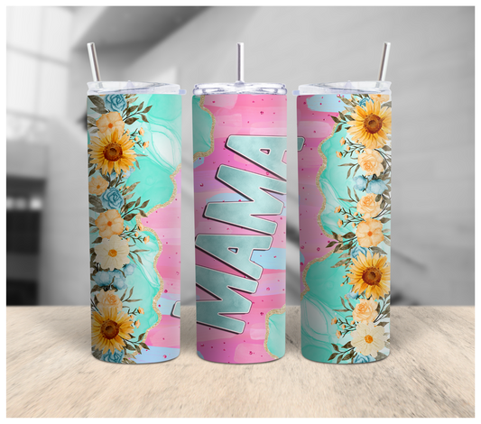 Mama Pastel Sunflower Tumbler