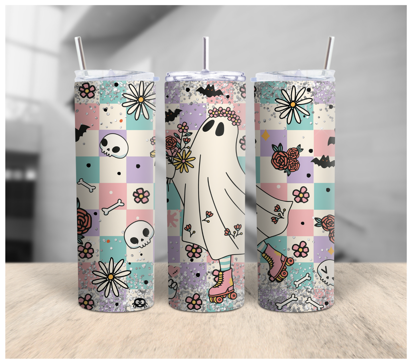 Ghost Roller-skates Tumbler