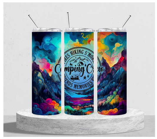 Colorful Camping Crew Tumbler