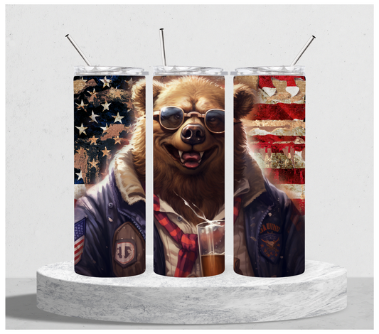 America Bear & Beer Tumbler