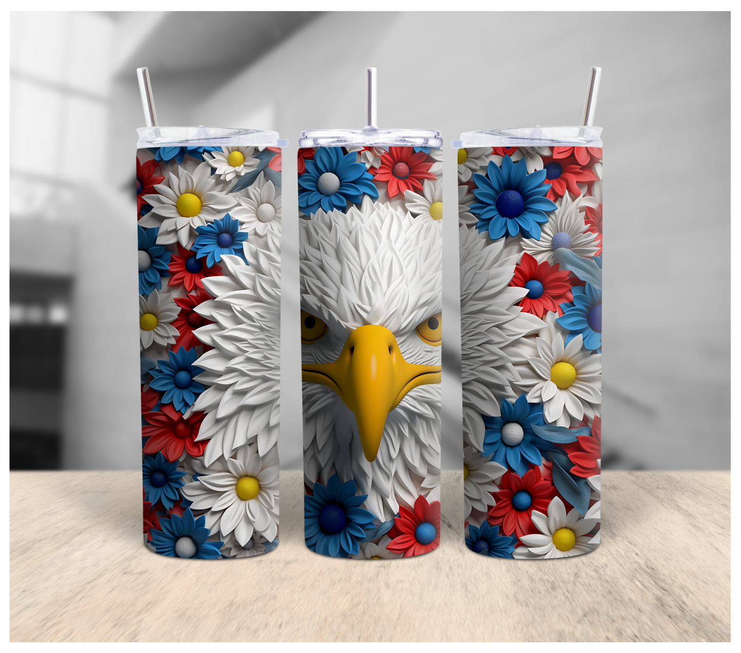 3D Patriotic Eagle Tumbler