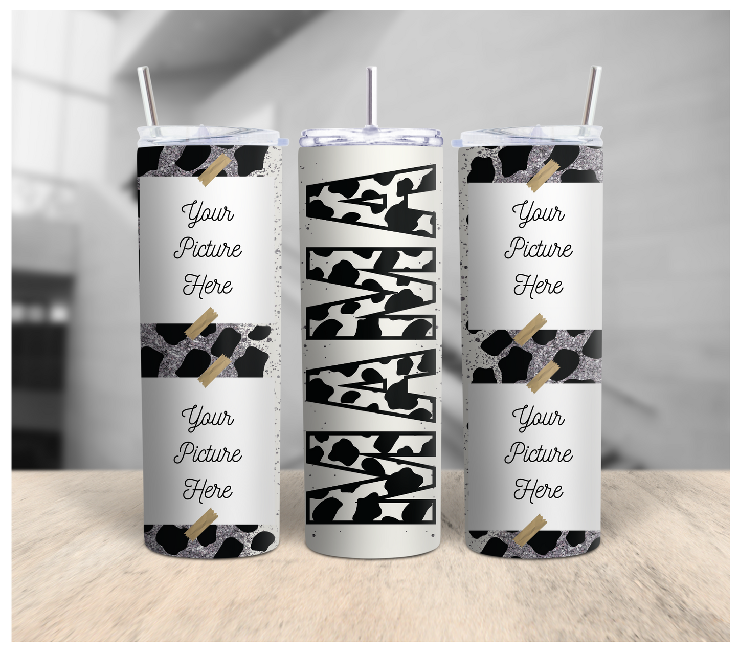 Mama Cow Print Custom Tumbler